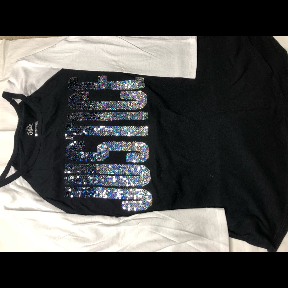 Justice long sleeve sparkly shirt